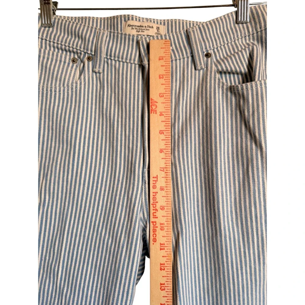 Retro‎ Coastal Abercrombie & Fitch The 90s Relaxed Jean High Rise Striped 28/6 - Picture 7 of 11
